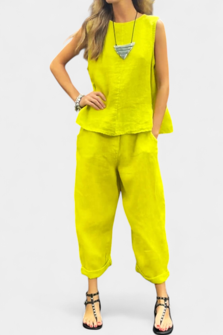 Ärmelloses Damen-Set Leona mit Weste und Hose – Ansicht 4