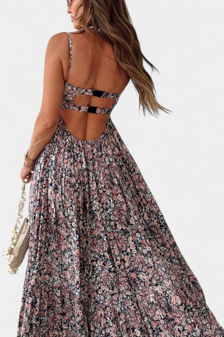 Reyna – Florales Maxikleid für Damen mit offenem Rücken – Ansicht 6