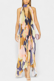 Giselle – Langes Plisseekleid für Damen mit Neckholder-Ausschnitt – Ansicht 5