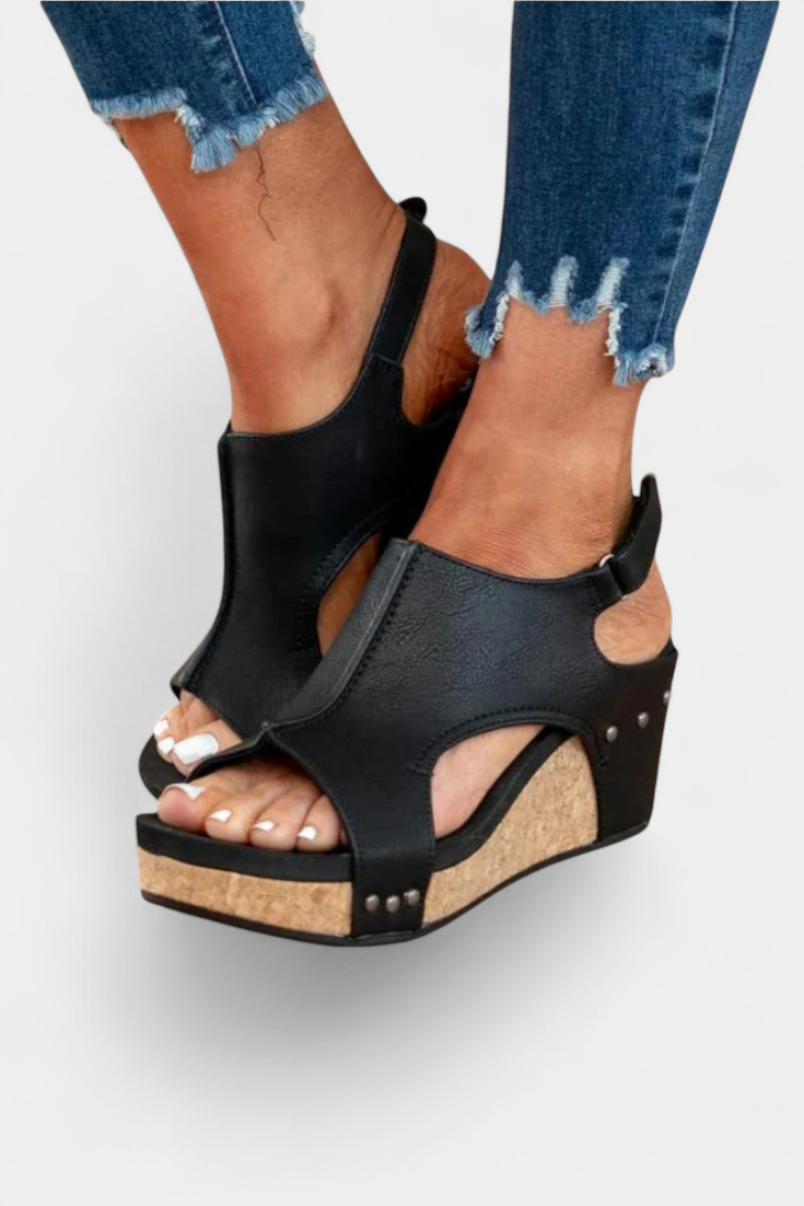 Orthopädische Damen-Keilsandalen Svenja mit Korkfußbett – Ansicht 3