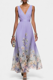 Sauline – Ärmelloses florales Maxikleid für Damen – Ansicht 5