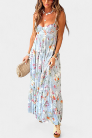 Neha – Florales Kleid für Damen mit offenem Rücken und Spaghettiträgern – Ansicht 7
