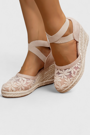 Orthopädische Damen-Sandalen Phylis mit Blumenmuster und Plateau – Ansicht 2
