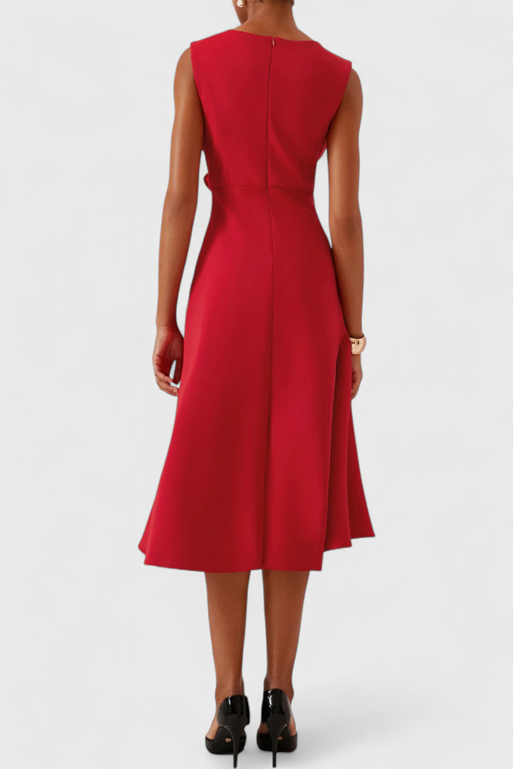 Asymmetrisches Midikleid Claudia für Damen mit Falten – Ansicht 4
