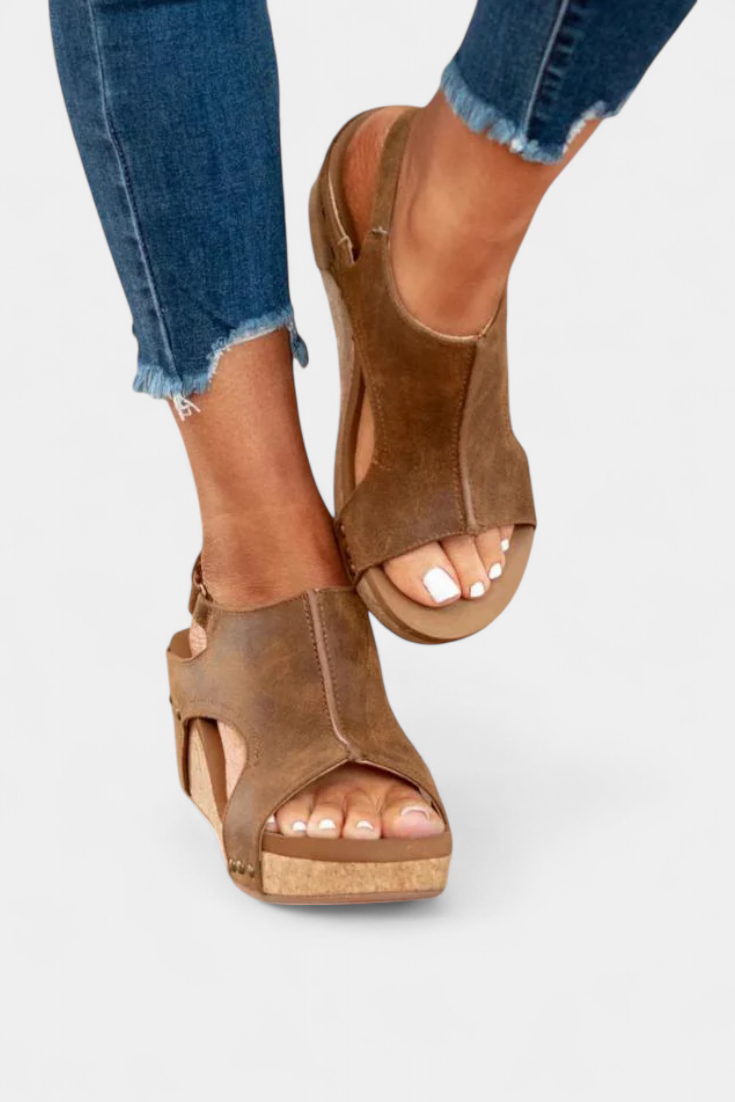 Orthopädische Damen-Keilsandalen Svenja mit Korkfußbett – Ansicht 6