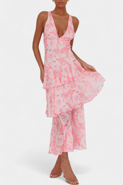 Damen-Chiffonkleid Domenica mit V-Ausschnitt und luftigen Lagen – Ansicht 11