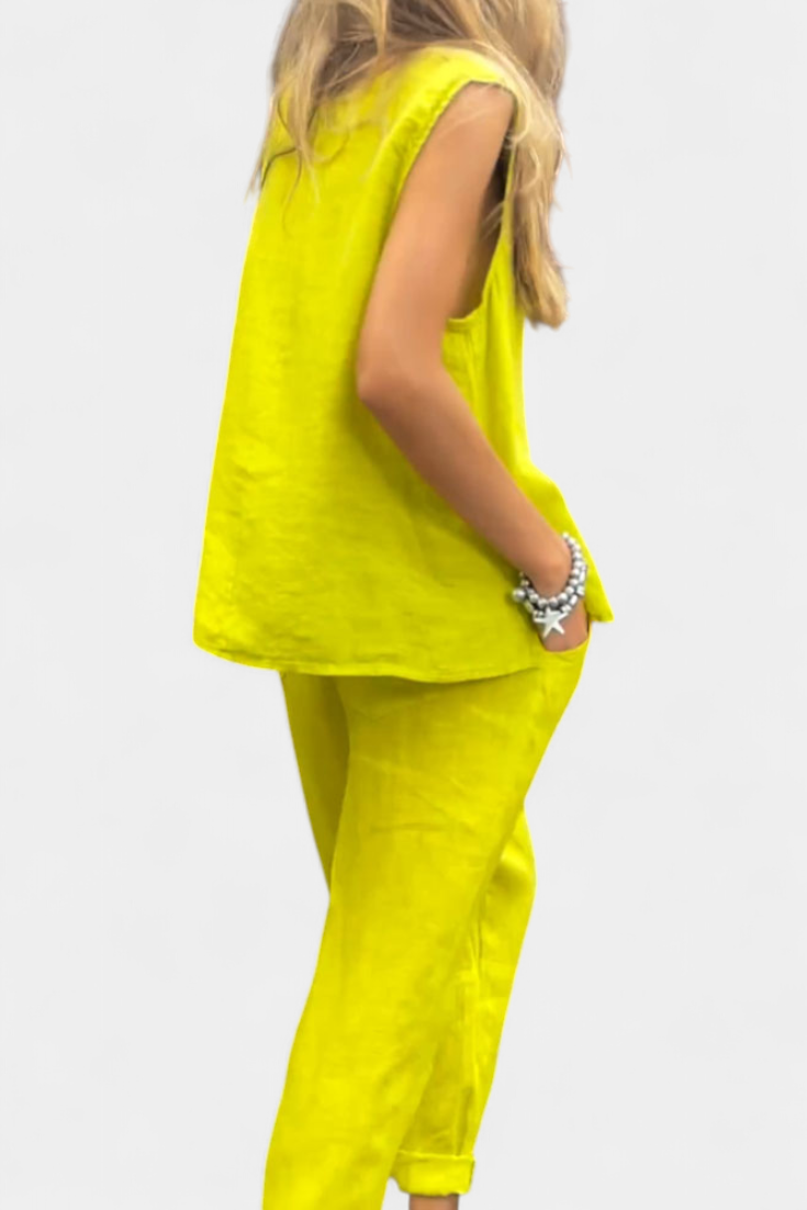 Ärmelloses Damen-Set Leona mit Weste und Hose – Ansicht 3