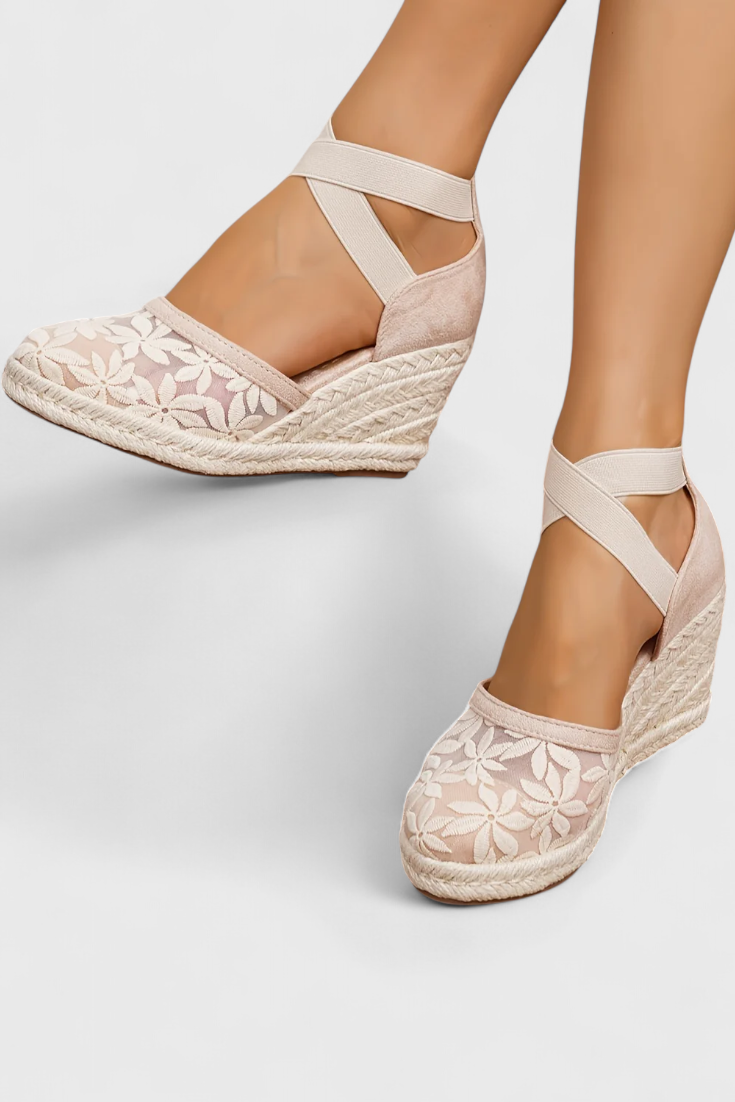 Orthopädische Damen-Sandalen Phylis mit Blumenmuster und Plateau – Ansicht 6