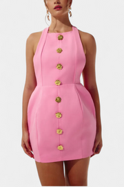 Yvonne – Minikleid für Damen mit Neckholder und offenem Rücken