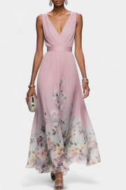 Sauline – Ärmelloses florales Maxikleid für Damen – Ansicht 4