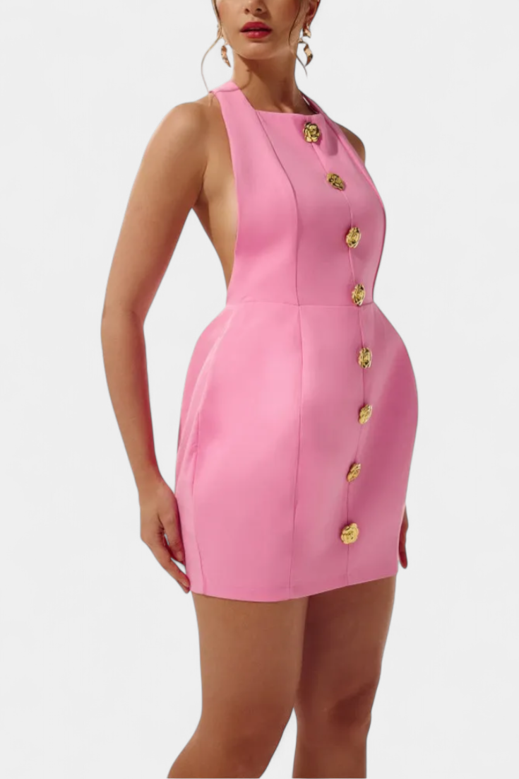 Yvonne – Minikleid für Damen mit Neckholder und offenem Rücken – Ansicht 5
