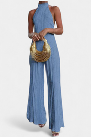 Pilarica – Elegantes Plissee-Set für Damen mit asymmetrischem Oberteil und weiter Hose – Ansicht 9