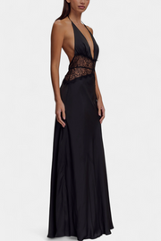 Ashanty – Langes Kleid für Damen mit Neckholder-Ausschnitt und Spitze – Ansicht 4