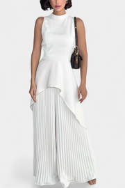 Asymmetrisches Damen-Set Chrysoula mit Plisseehose