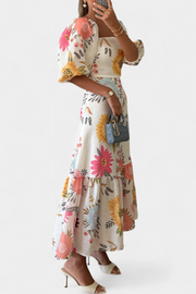 Florales Midikleid Kacey für Damen mit Puffärmeln – Ansicht 2
