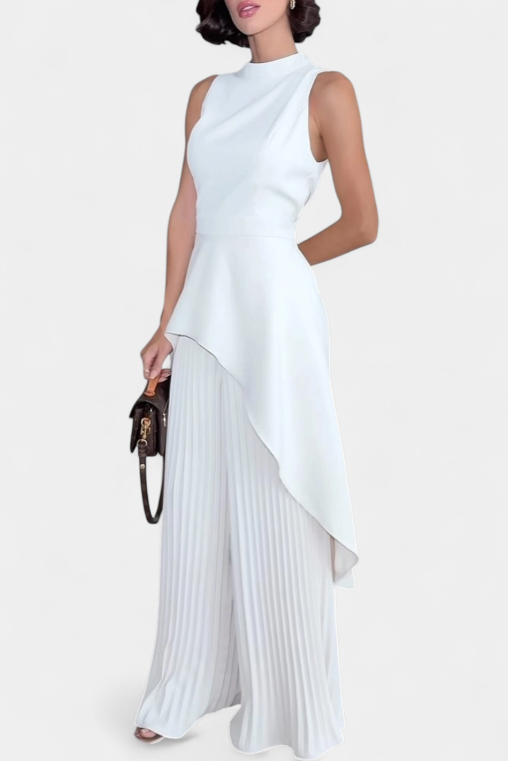 Asymmetrisches Damen-Set Chrysoula mit Plisseehose – Ansicht 5