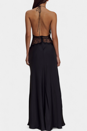 Ashanty – Langes Kleid für Damen mit Neckholder-Ausschnitt und Spitze – Ansicht 5