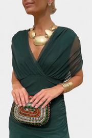Florales Damen-Maxikleid Alondra mit V-Ausschnitt – Ansicht 6