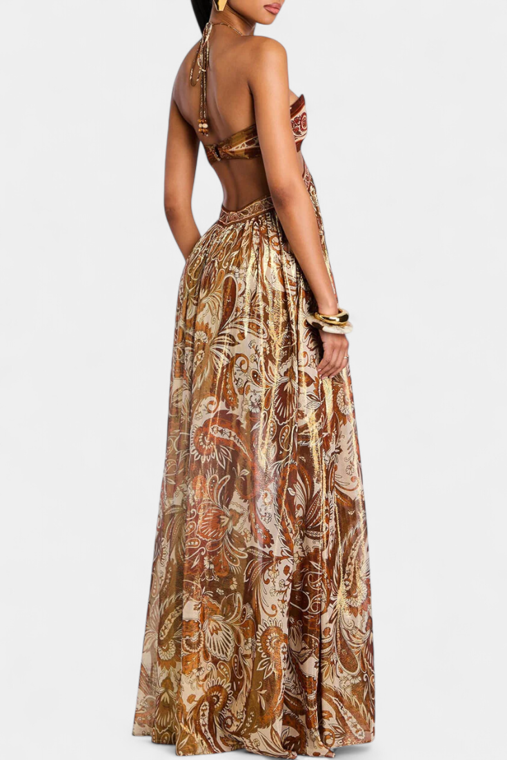 Tasa – Maxikleid für Damen mit Neckholder und offenem Rücken – Ansicht 4