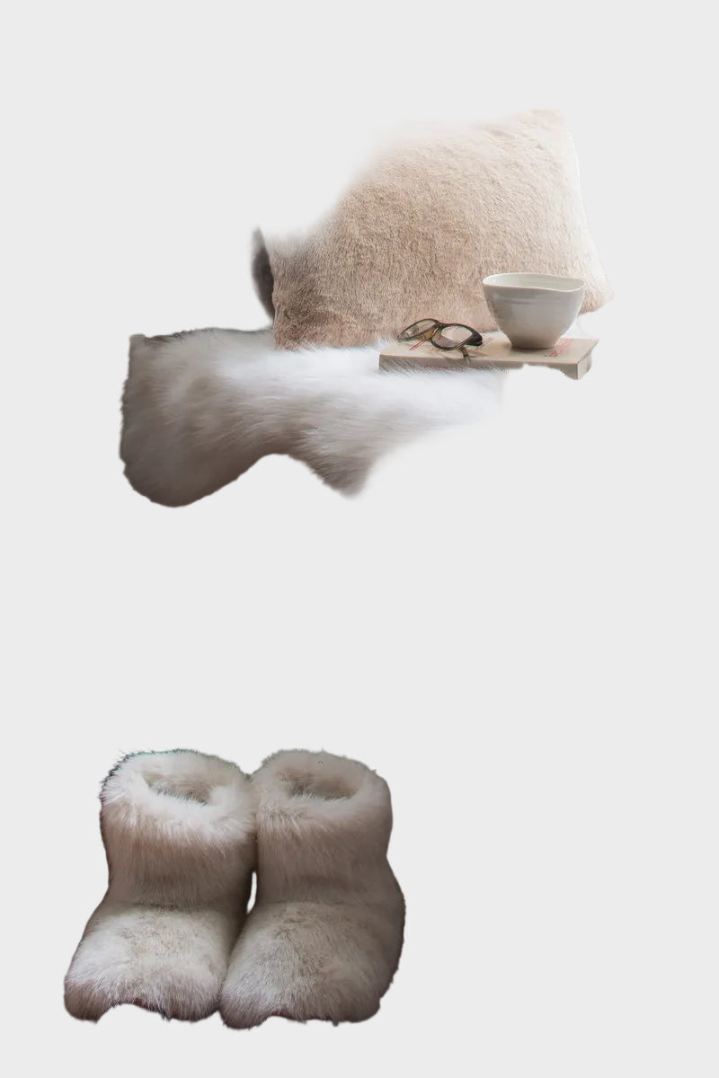 Damen-Stiefel-Hausschuhe Sana aus Kunstfell – Ansicht 16