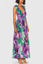 Langes Plisseekleid Cecil für Damen mit Aquarellmuster – Ansicht 3