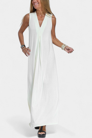Felisa – Elegantes einfarbiges ärmelloses Maxikleid für Damen – Ansicht 6