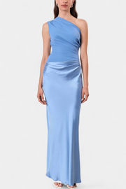 Ottavia – Langes Plisseekleid für Damen mit One-Shoulder-Ausschnitt – Ansicht 8