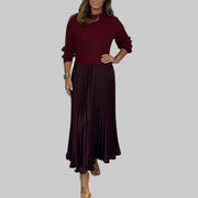 Claudia – Damen-Maxikleid mit Pullover und Plisseerock – Ansicht 6