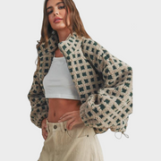 Cynthia – Fleecejacke mit Karomuster – Ansicht 2