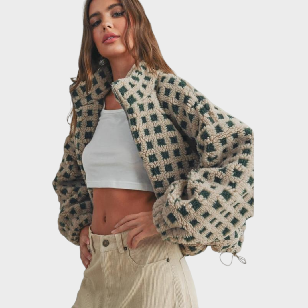Cynthia – Fleecejacke mit Karomuster – Ansicht 2