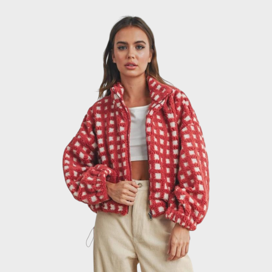 Cynthia – Fleecejacke mit Karomuster