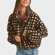Cynthia – Fleecejacke mit Karomuster – Ansicht 4