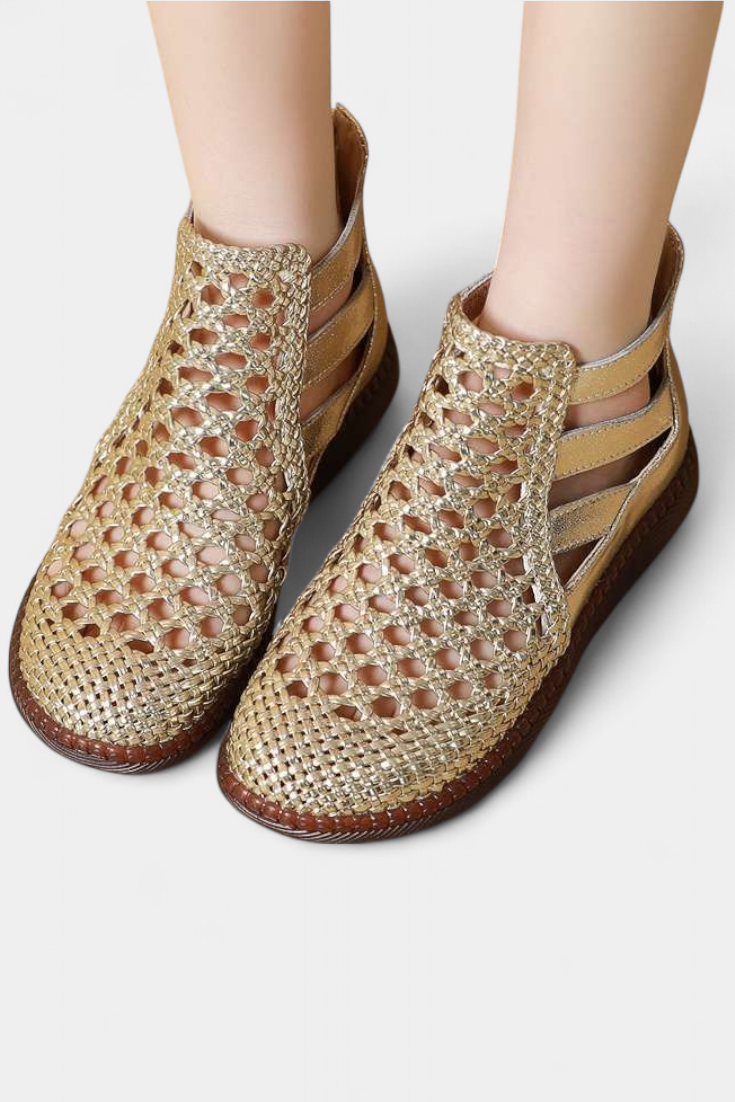 Geflochtene Damen-Sandalen Alica mit offenem Muster