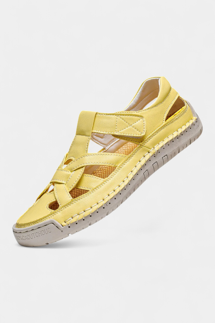 Ergonomische Damen-Sandalen Kaia aus Kunstleder mit seitlichen Aussparungen – Ansicht 5