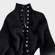Maxine – Elegante Strickjacke mit Stehkragen – Ansicht 2