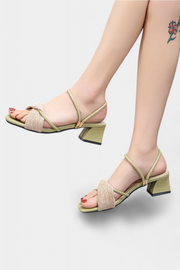 Damen-Sandalen Cintia mit dünnem Riemen und Blockabsatz