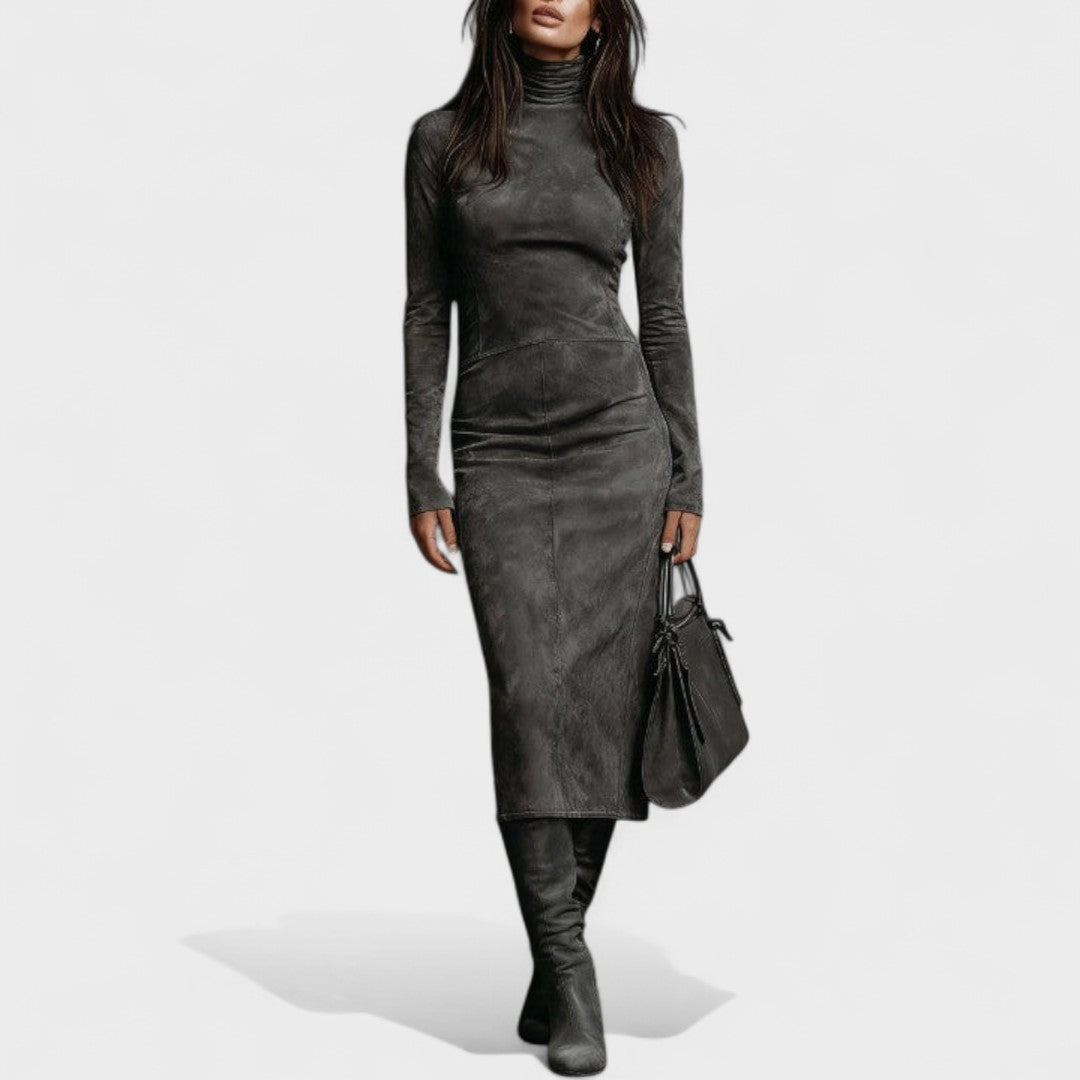 Arvielle – Elegantes Damenkleid im Wildleder-Stil – Ansicht 2