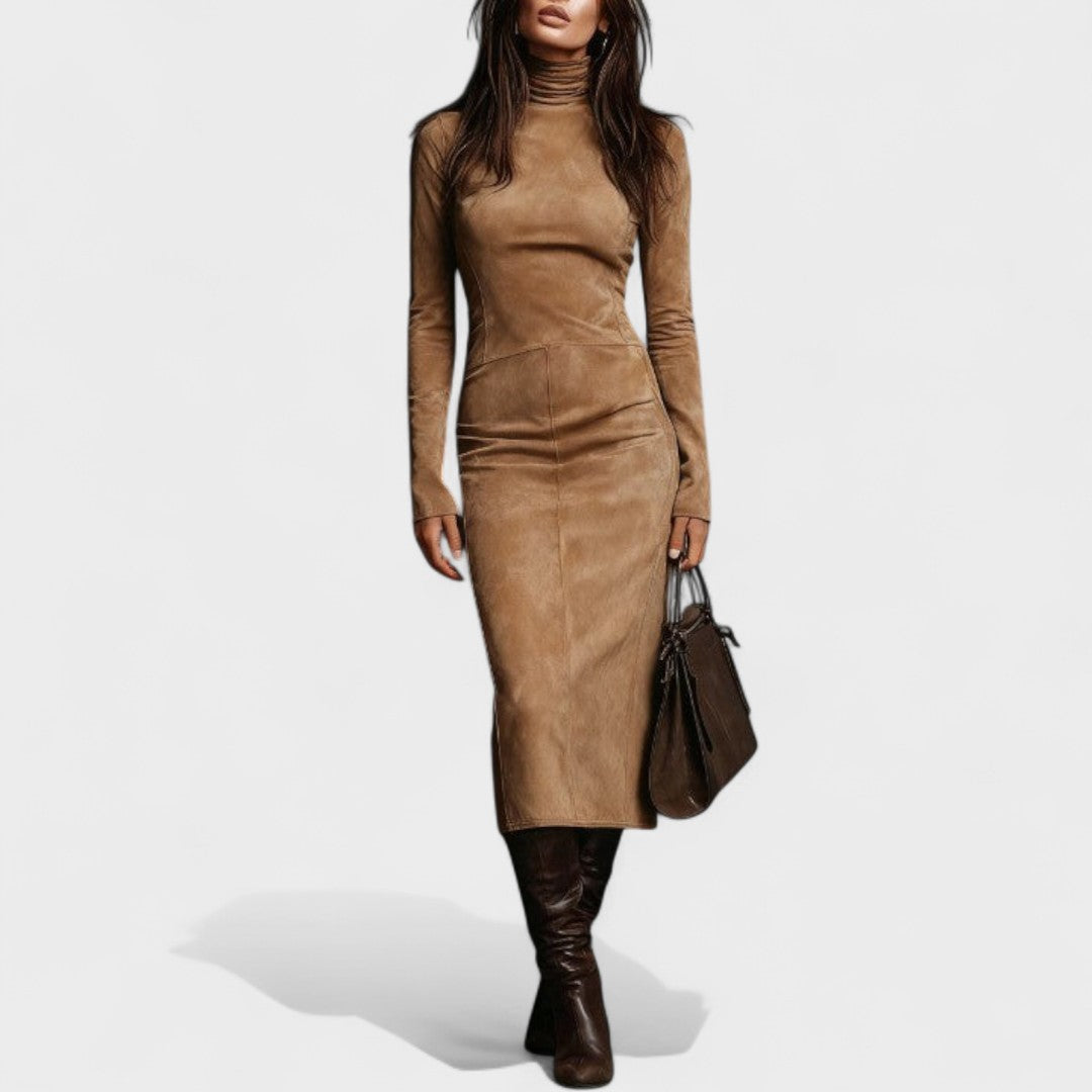 Arvielle – Elegantes Damenkleid im Wildleder-Stil – Ansicht 3