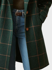 Retro-Tweedmantel für Damen mit Karomuster und Kragen – Ansicht 4