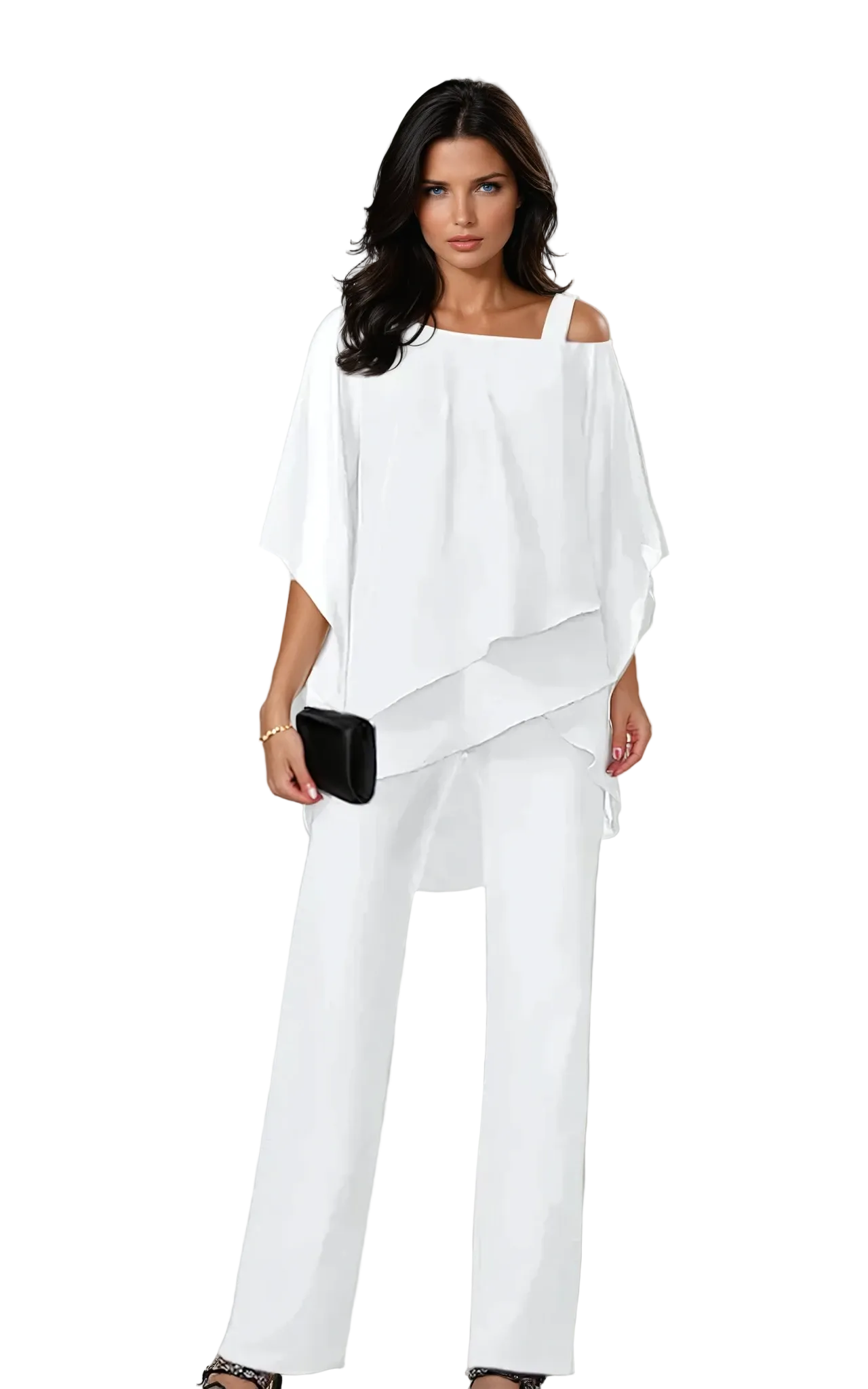 Mariella – Zweiteiliges Damen-Lagenlook-Set mit asymmetrischem Top und weiter Hose
