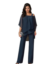 Mariella – Zweiteiliges Damen-Lagenlook-Set mit asymmetrischem Top und weiter Hose – Ansicht 4