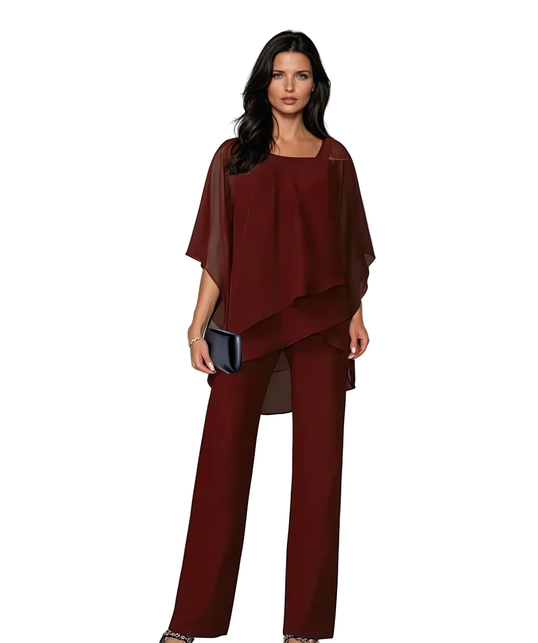 Mariella – Zweiteiliges Damen-Lagenlook-Set mit asymmetrischem Top und weiter Hose – Ansicht 5