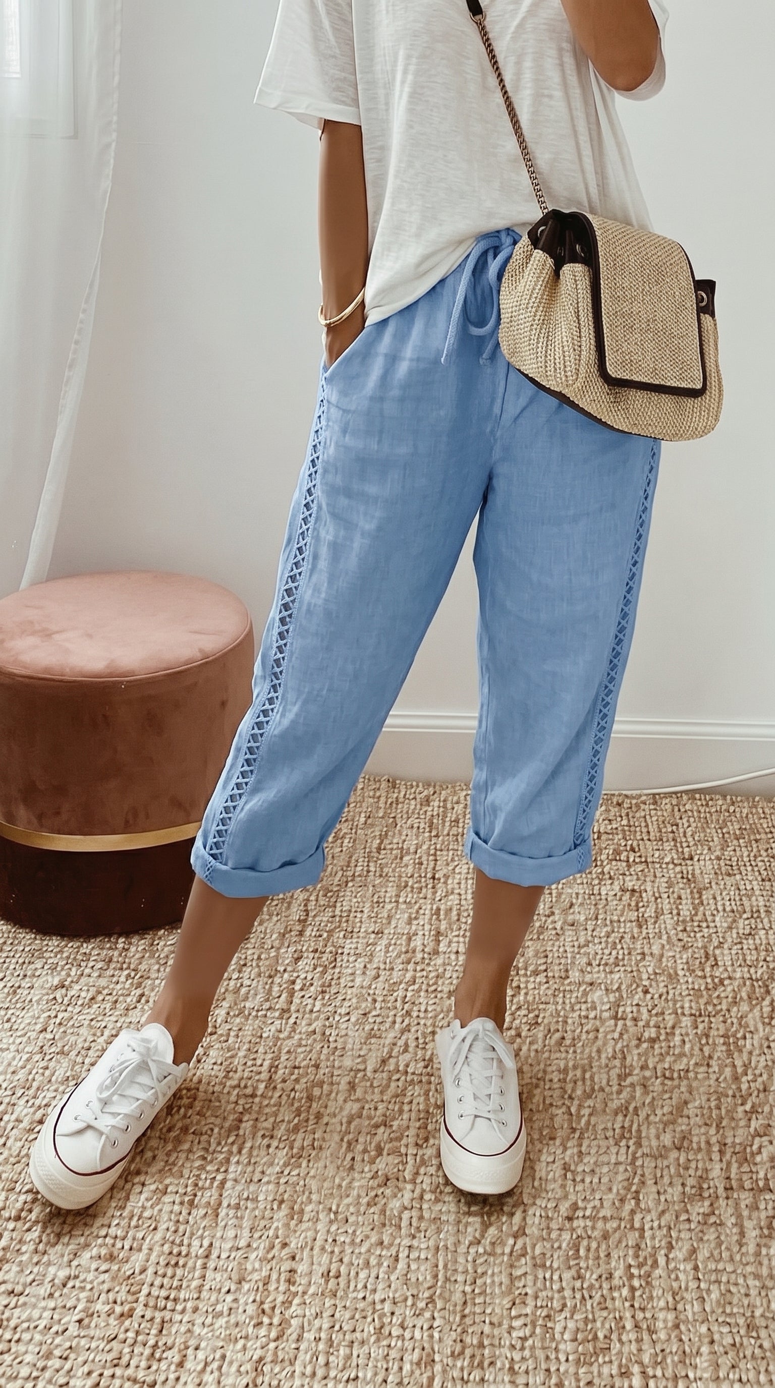 Heidi | Capri-Hose mit Spitzendetails
