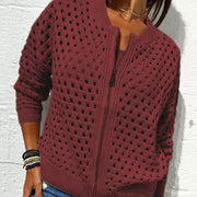 Leichte Damen Strickjacke mit Reißverschluss