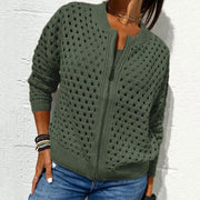 Damen Strickjacke Hohldesign Detail