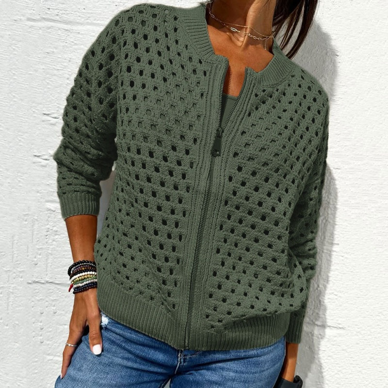 Damen Strickjacke Hohldesign Detail