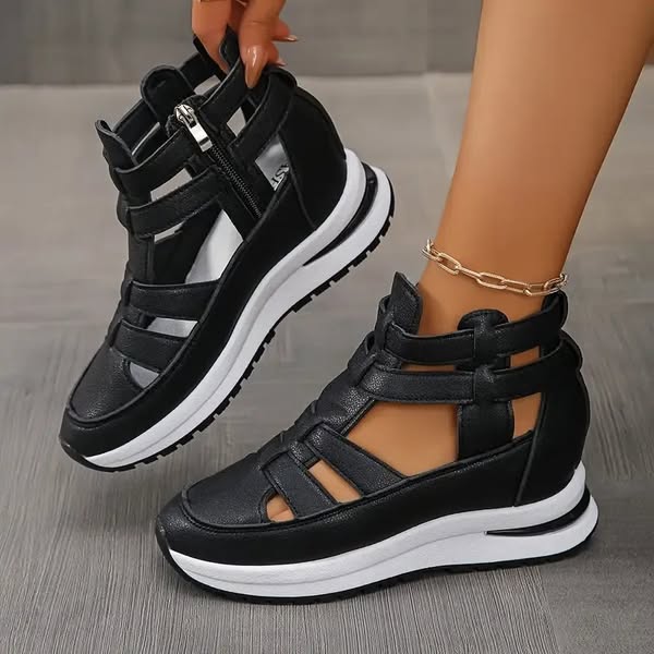 Bequeme Damen Wedges mit seitlichem Reißverschluss