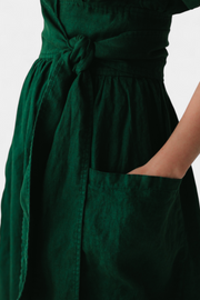 Cressida – Baumwollkleid für Damen mit V-Ausschnitt und Gürtel – Ansicht 7