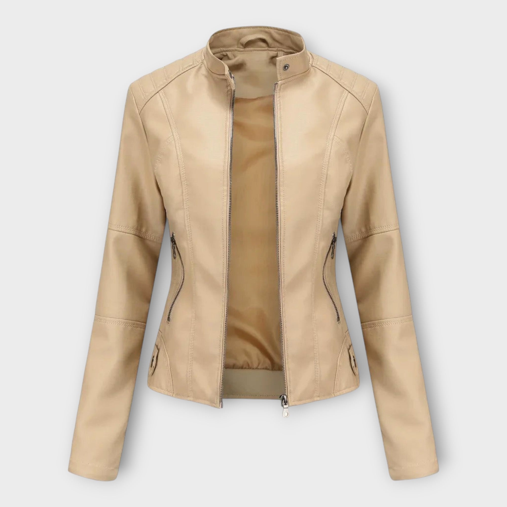 Elegante Lederjacke mit moderner Linienführung und zeitlosem Stil