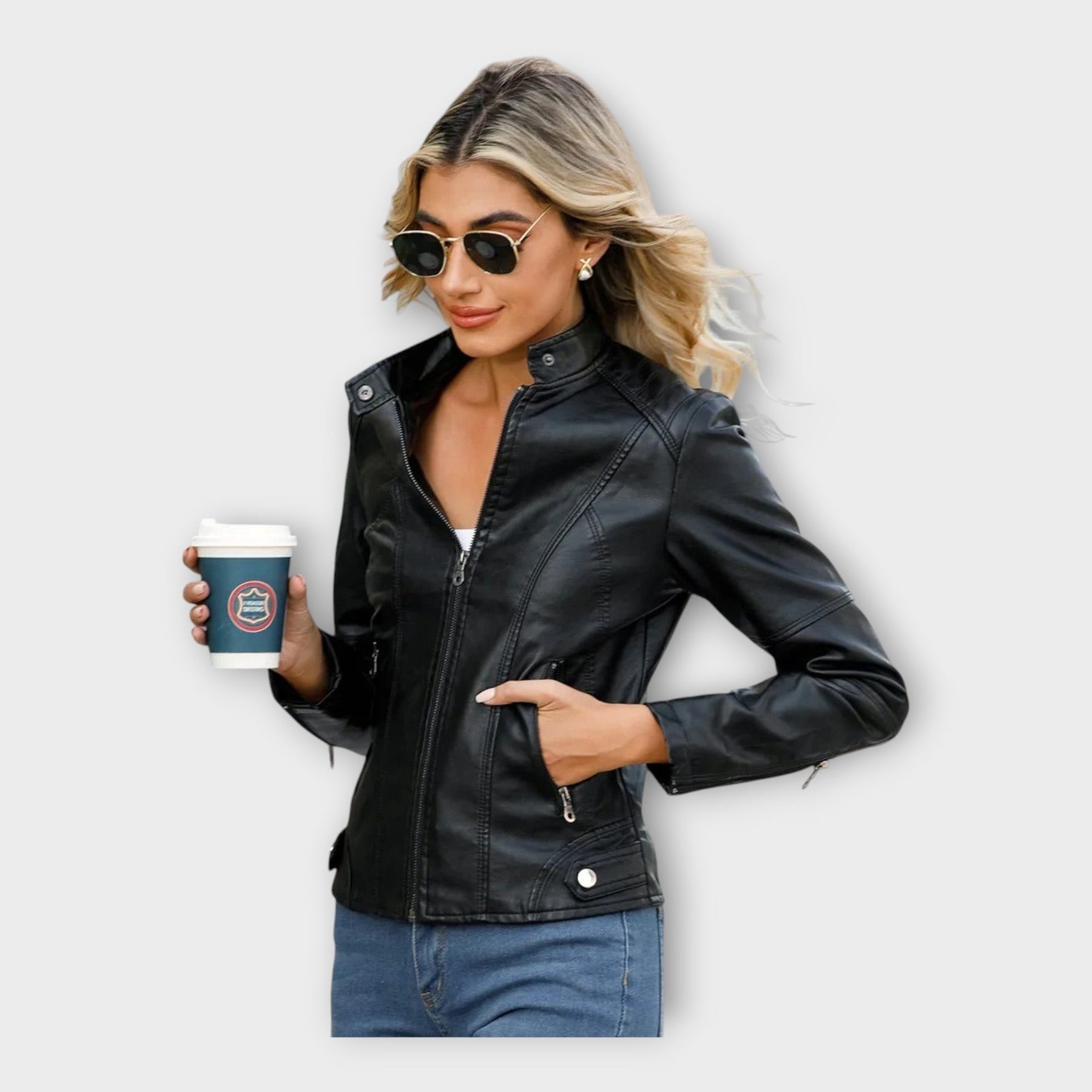 Salome – Elegante Lederjacke für Damen – Ansicht 3